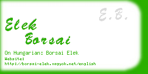 elek borsai business card